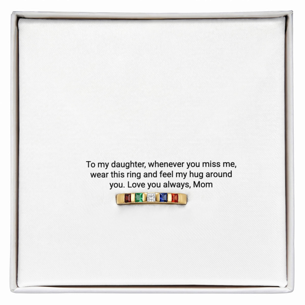 To My Daughter – Stackable Birthstone Ring