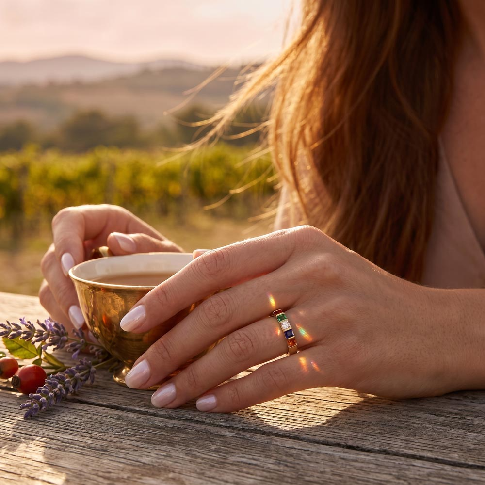 To My Daughter – Stackable Birthstone Ring