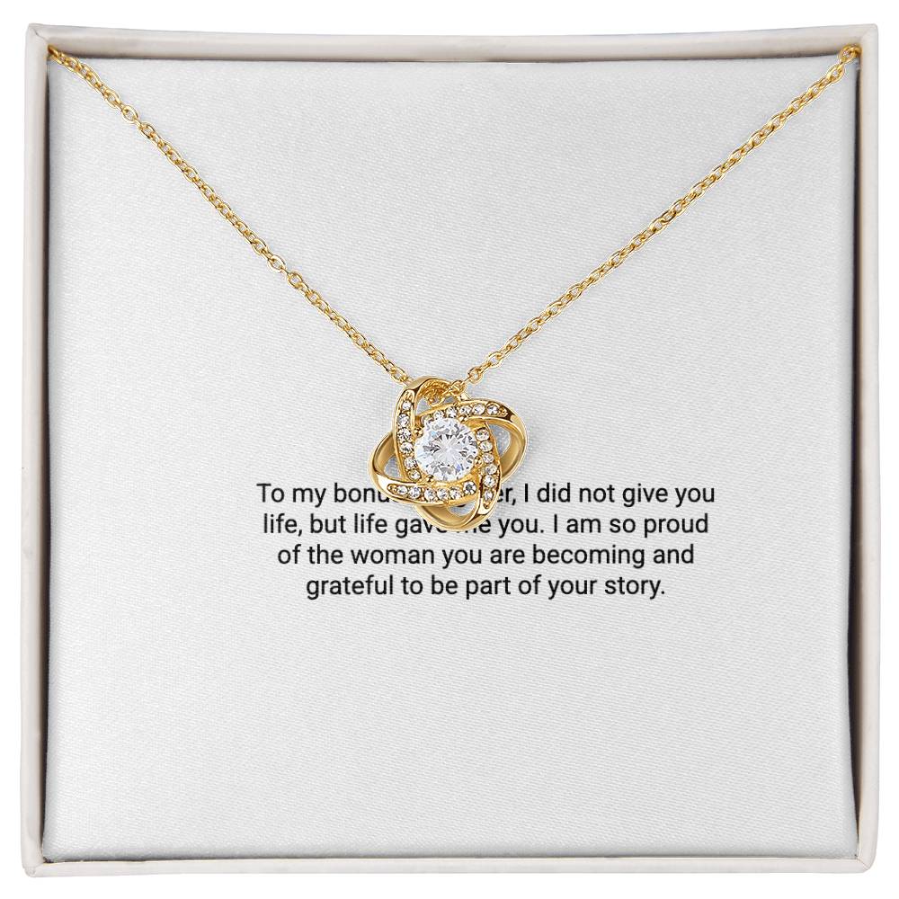 To My Bonus Daughter – Love Knot Necklace