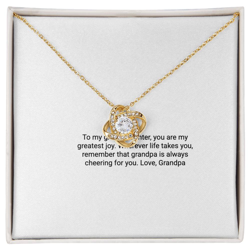To My Granddaughter From Grandpa – Love Knot Necklace