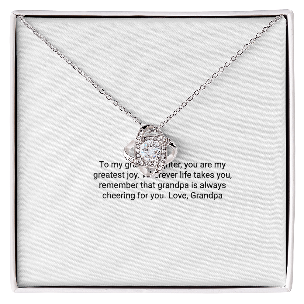 To My Granddaughter From Grandpa – Love Knot Necklace