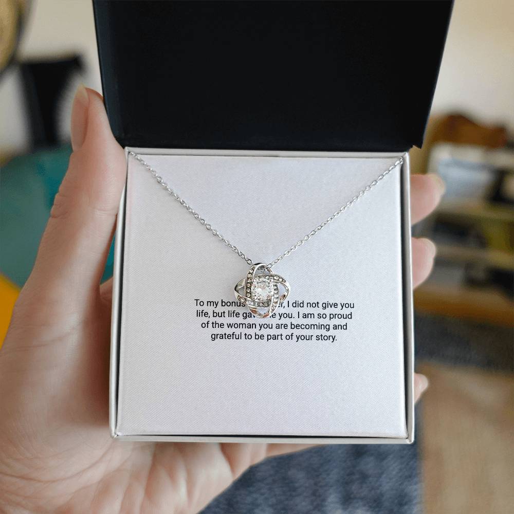 To My Bonus Daughter – Love Knot Necklace