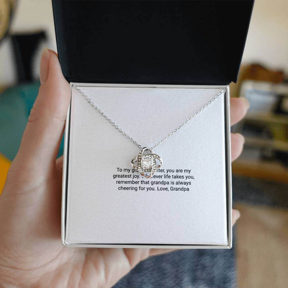 To My Granddaughter From Grandpa – Love Knot Necklace