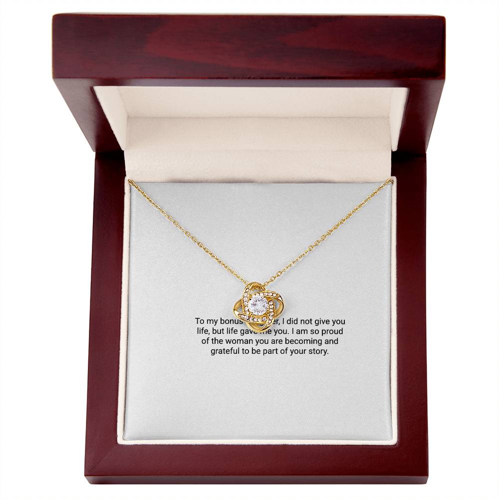 To My Bonus Daughter – Love Knot Necklace