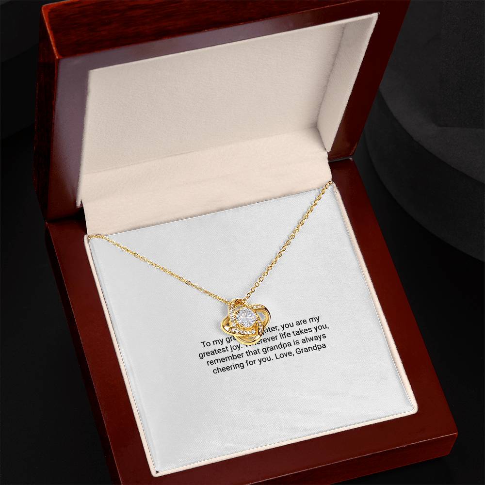 To My Granddaughter From Grandpa – Love Knot Necklace