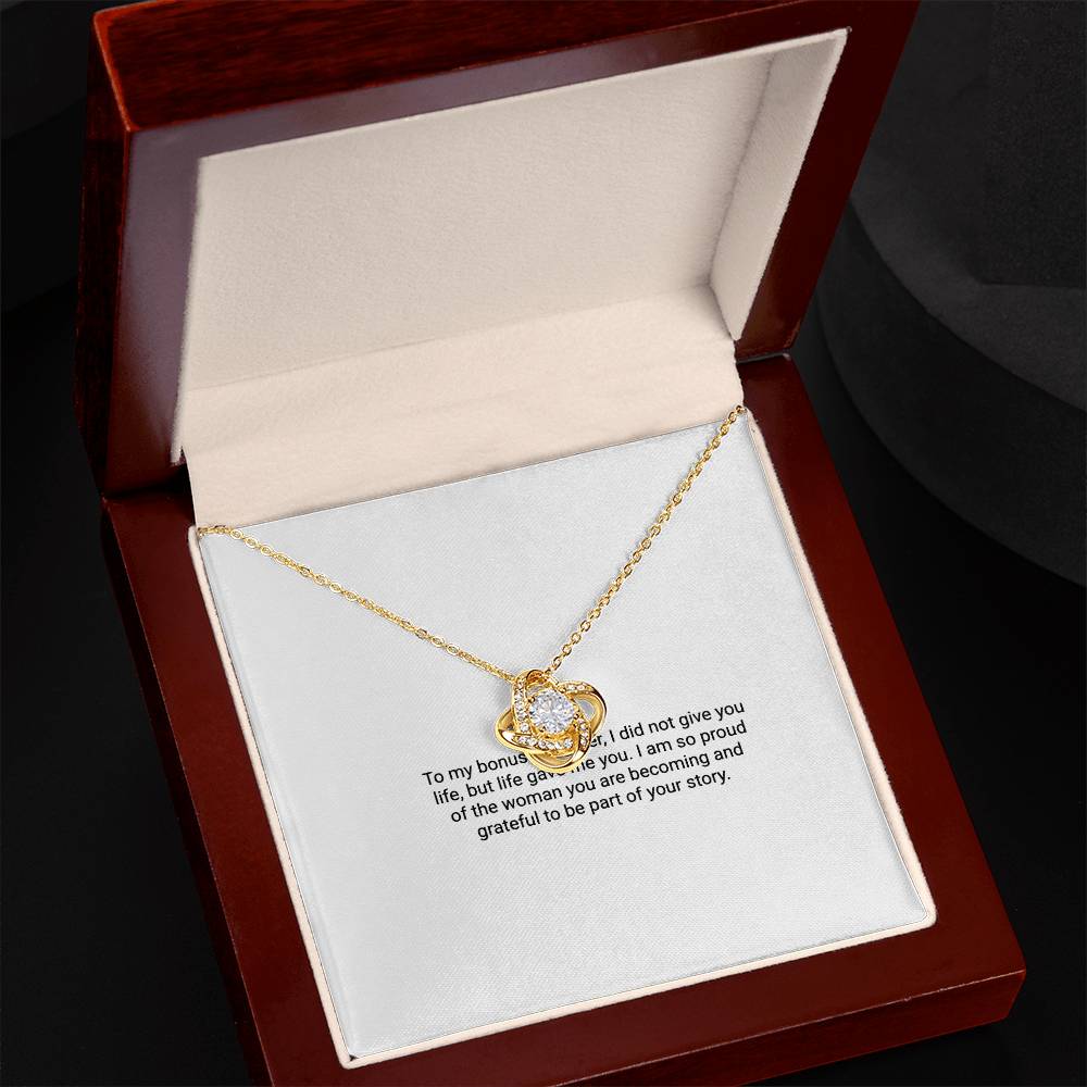 To My Bonus Daughter – Love Knot Necklace