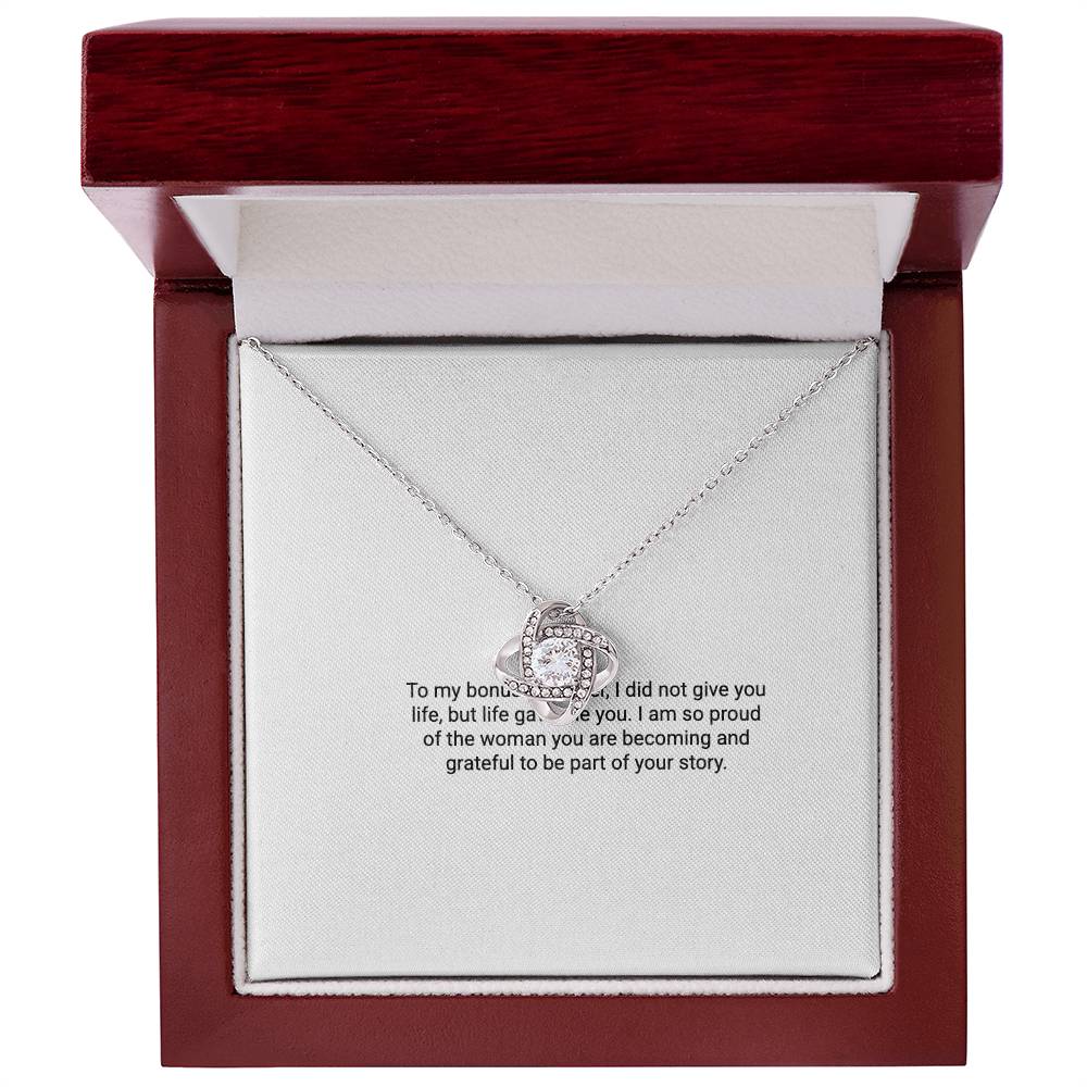 To My Bonus Daughter – Love Knot Necklace