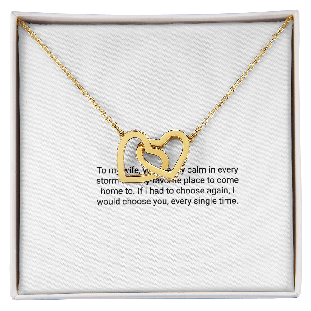 To My Wife – Interlocking Hearts Necklace