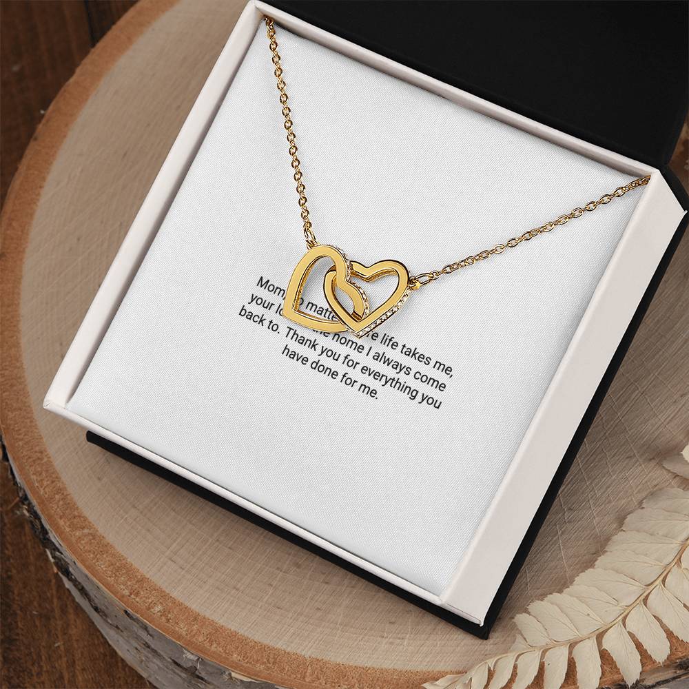 To My Mom From Son – Interlocking Hearts Necklace