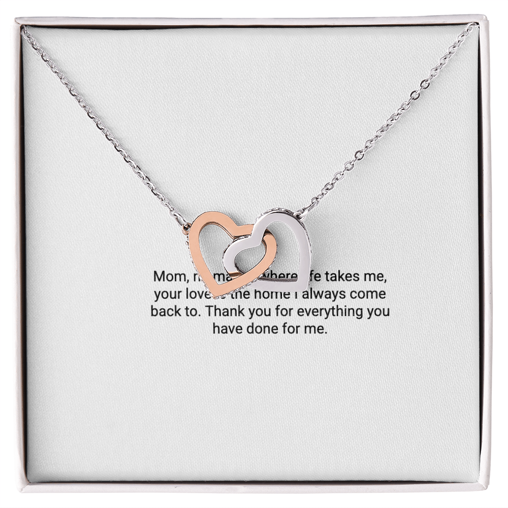 To My Mom From Son – Interlocking Hearts Necklace