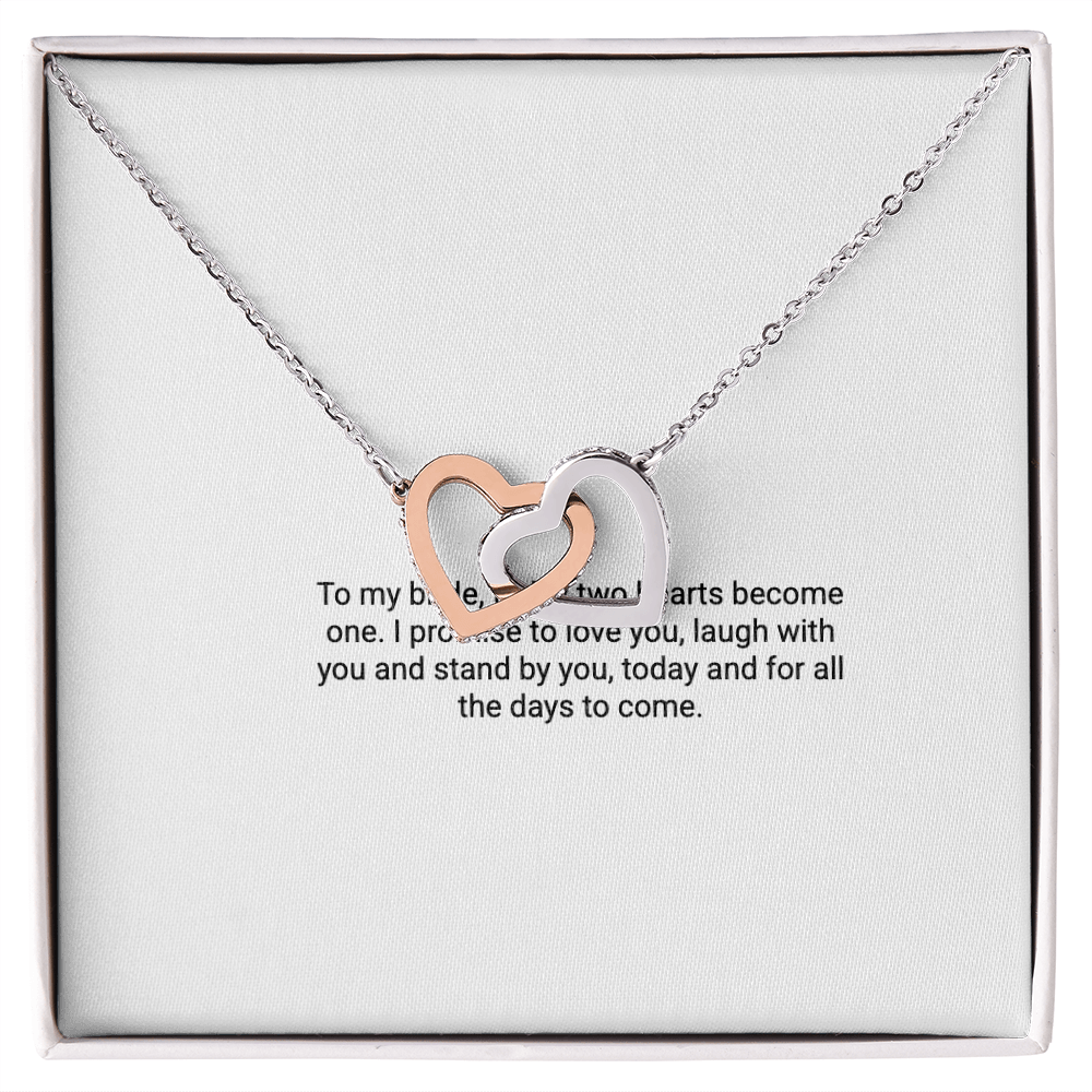 To My Bride – Interlocking Hearts Necklace