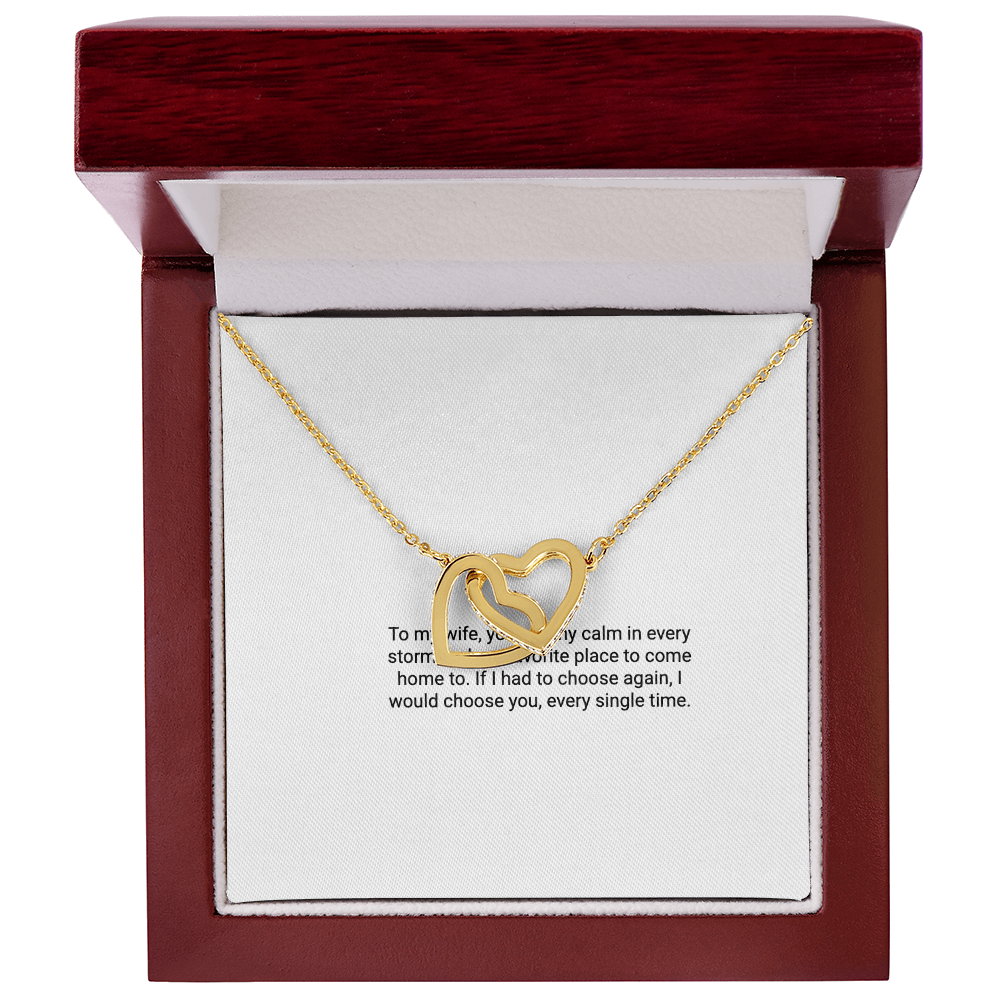 To My Wife – Interlocking Hearts Necklace