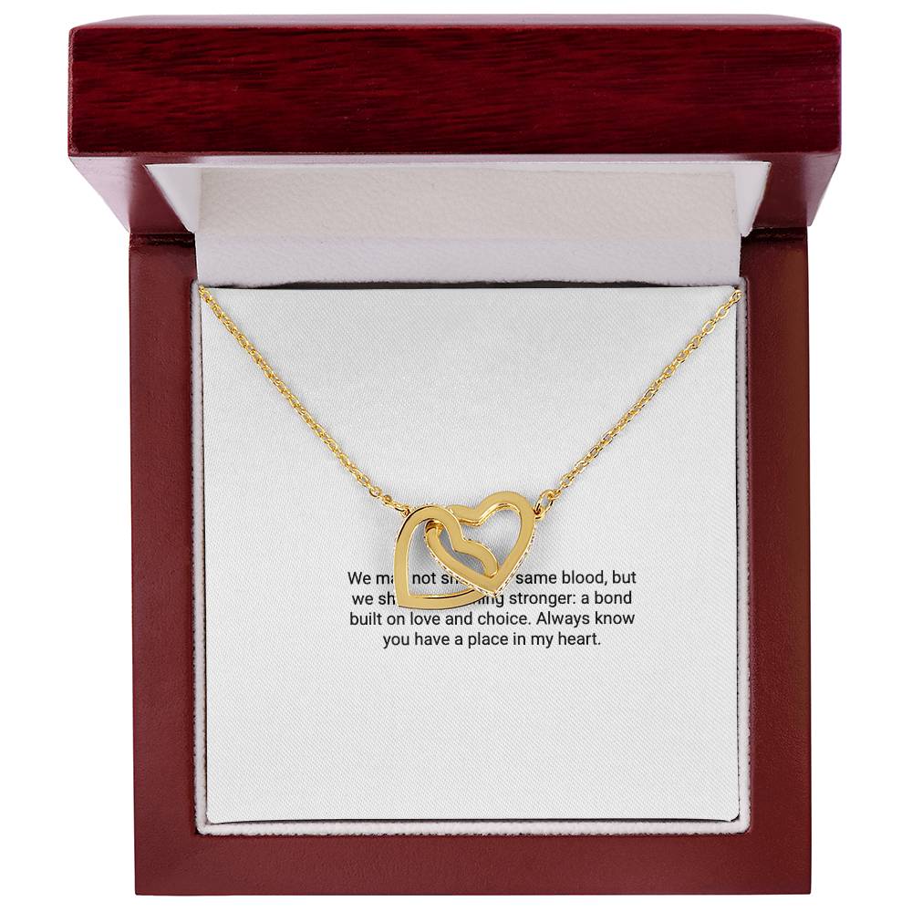 To My Bonus Daughter – Interlocking Hearts Necklace