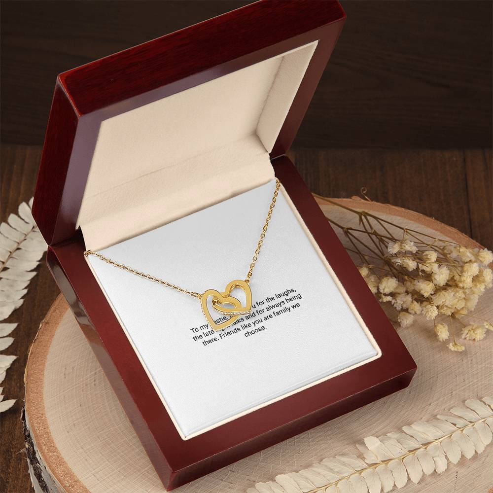 To My Bestie – Interlocking Hearts Necklace