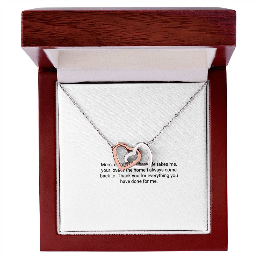 To My Mom From Son – Interlocking Hearts Necklace