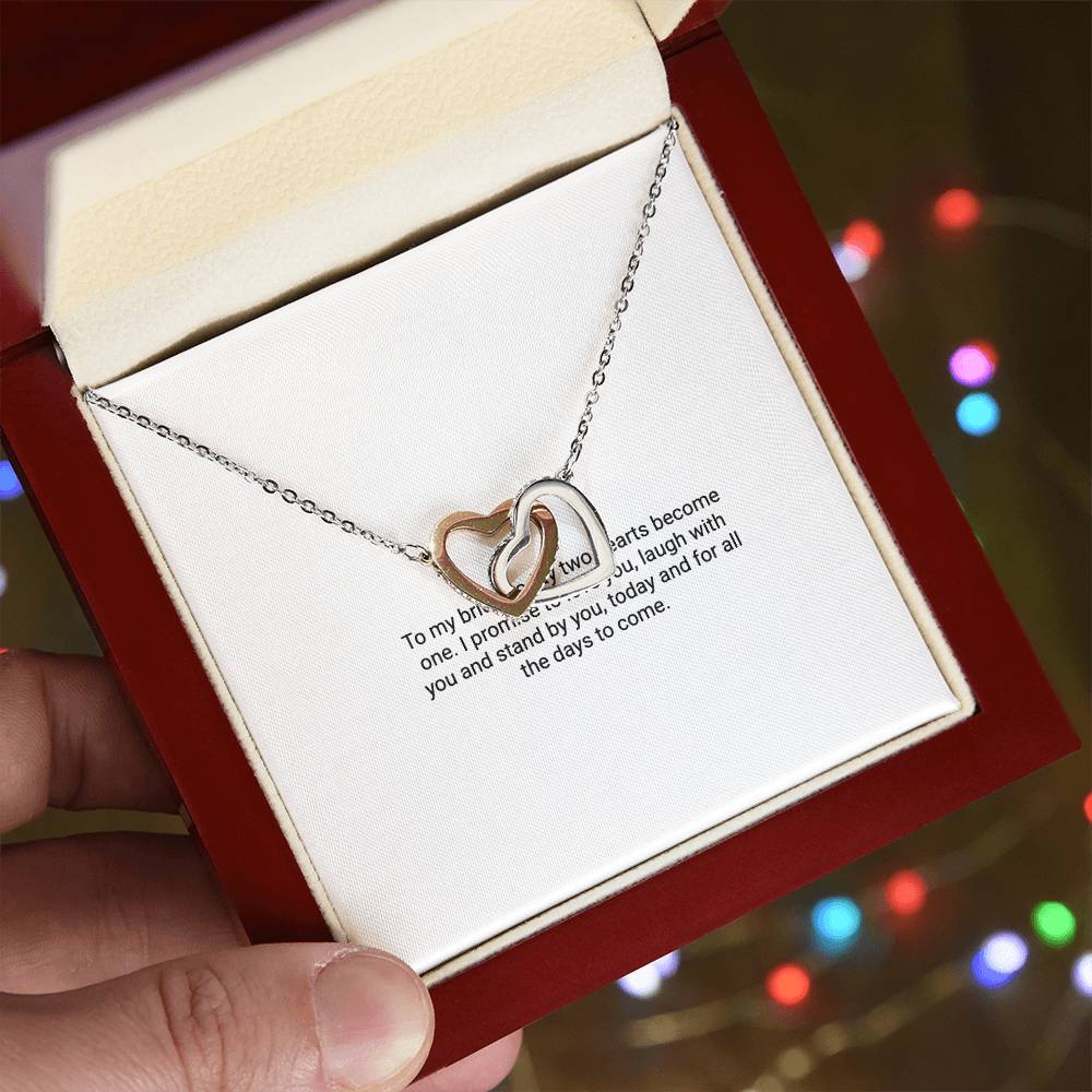 To My Bride – Interlocking Hearts Necklace