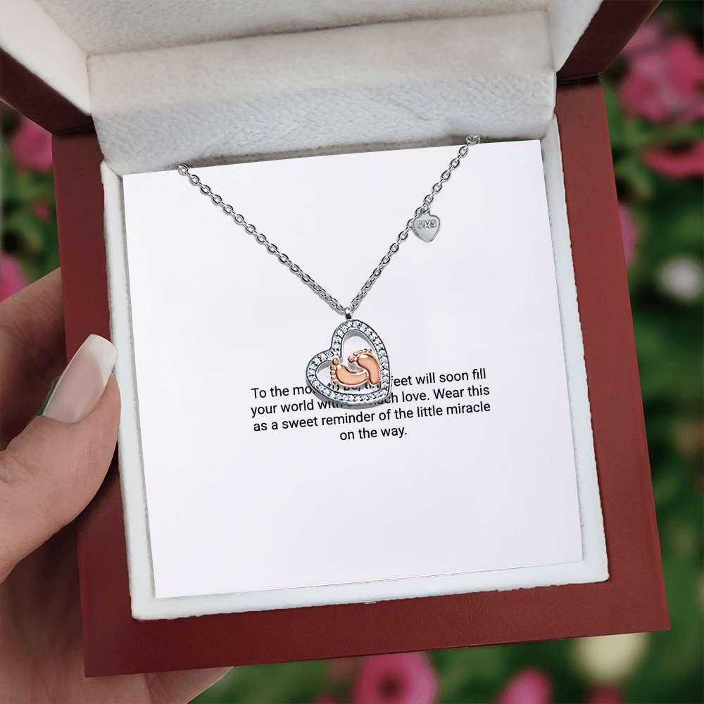 Mom To Be – Baby Feet Heart Necklace