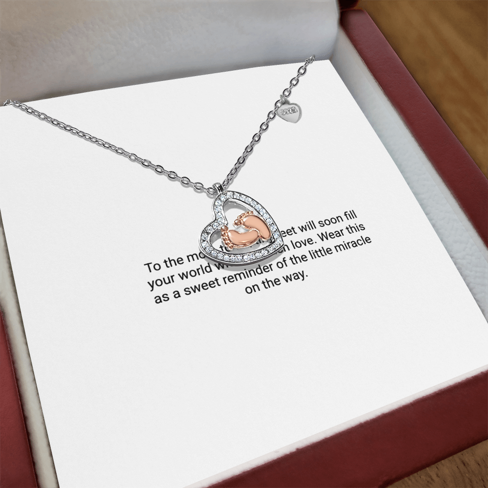 Mom To Be – Baby Feet Heart Necklace